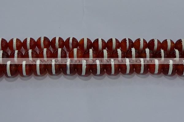 CAG9144 15.5 inches 14mm round tibetan agate beads wholesale