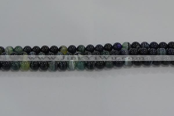 CAG9186 15.5 inches 8mm round line agate beads wholesale