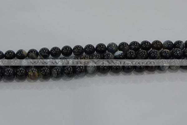 CAG9187 15.5 inches 10mm round line agate beads wholesale