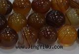 CAG9195 15.5 inches 10mm round line agate gemstone beads