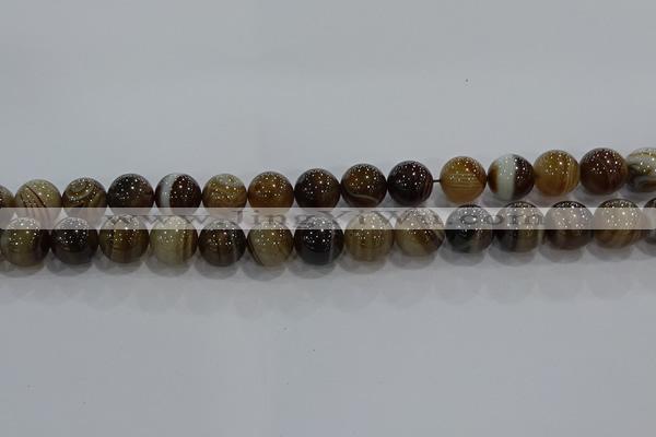 CAG9205 15.5 inches 12mm round line agate gemstone beads