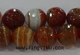 CAG9232 15.5 inches 10mm faceted round line agate beads wholesale
