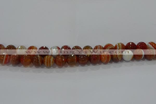 CAG9232 15.5 inches 10mm faceted round line agate beads wholesale