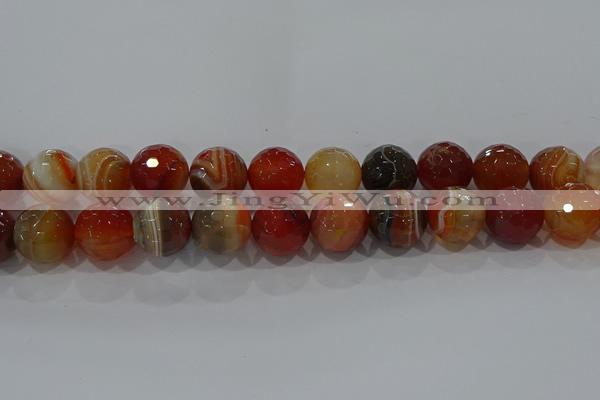 CAG9235 15.5 inches 16mm faceted round line agate beads wholesale