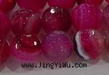 CAG9243 15.5 inches 12mm faceted round line agate beads wholesale