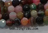 CAG9249 15.5 inches 6mm faceted round line agate beads wholesale