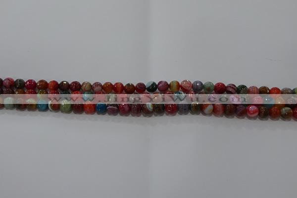 CAG9262 15.5 inches 4mm faceted round line agate beads wholesale