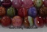 CAG9265 15.5 inches 10mm faceted round line agate beads wholesale