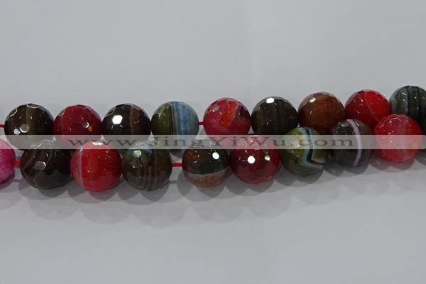 CAG9270 15.5 inches 20mm faceted round line agate beads wholesale