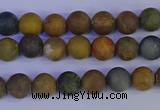 CAG9280 15.5 inches 4mm round matte ocean jasper beads wholesale
