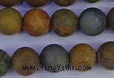 CAG9284 15.5 inches 12mm round matte ocean jasper beads wholesale