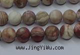 CAG9291 15.5 inches 6mm round matte Mexican crazy lace agate beads