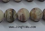 CAG9294 15.5 inches 12mm round matte Mexican crazy lace agate beads