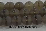 CAG9344 15.5 inches 8mm round matte grey agate beads wholesale