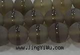 CAG9345 15.5 inches 10mm round matte grey agate beads wholesale