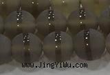 CAG9346 15.5 inches 12mm round matte grey agate beads wholesale