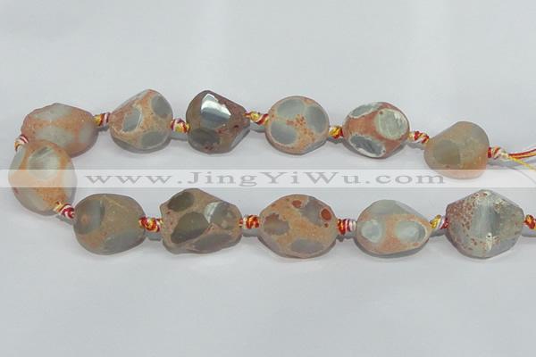 CAG935 16 inches rough agate gemstone nugget beads wholesale