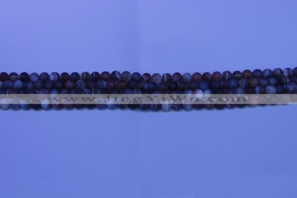 CAG9370 15.5 inches 4mm round matte botswana agate beads