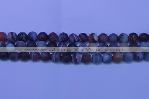 CAG9374 15.5 inches 12mm round matte botswana agate beads