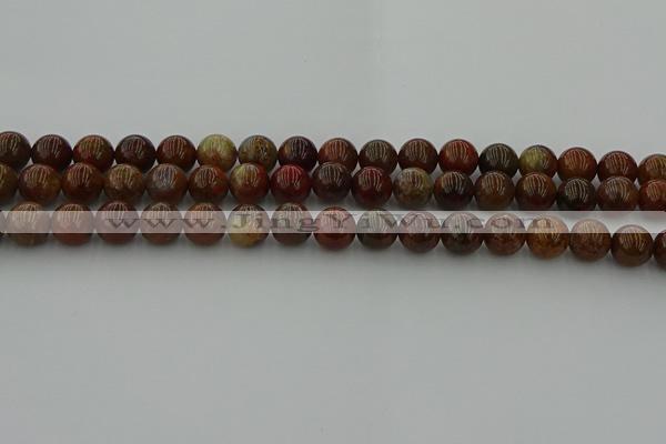 CAG9392 15.5 inches 8mm round red moss agate beads wholesale