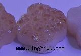 CAG9421 7.5 inches 16*16mm flower champagne plated druzy agate beads