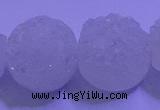 CAG9432 7.5 inches 18mm coin white plated druzy agate beads