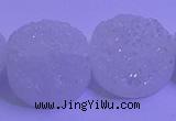 CAG9433 7.5 inches 20mm coin white plated druzy agate beads