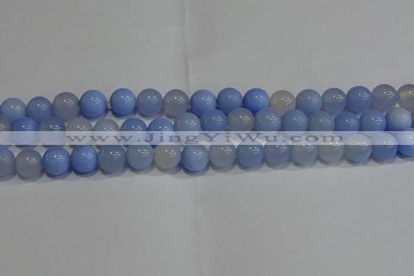 CAG9447 15.5 inches 8mm round blue agate beads wholesale