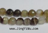 CAG945 16 inches 8mm faceted round madagascar agate gemstone beads