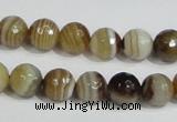 CAG946 16 inches 10mm faceted round madagascar agate gemstone beads