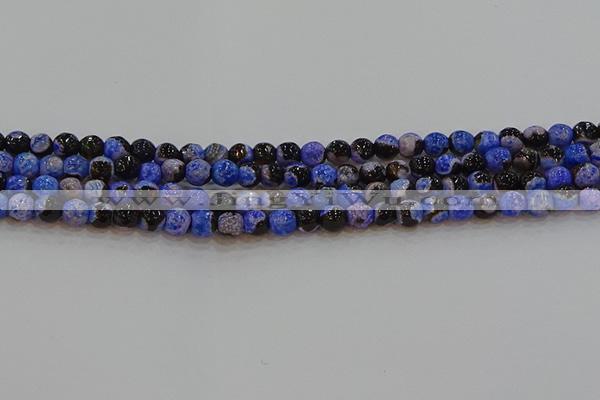 CAG9461 15.5 inches 6mm faceted round fire crackle agate beads