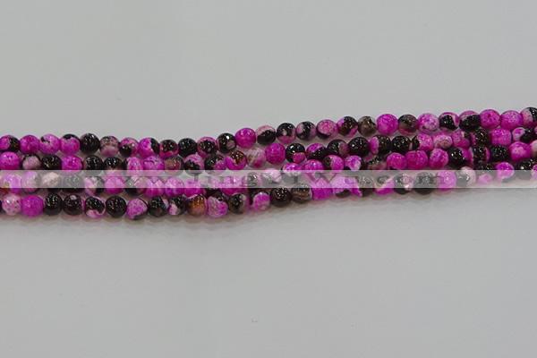 CAG9466 15.5 inches 6mm faceted round fire crackle agate beads