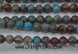 CAG9470 15.5 inches 3mm round blue crazy lace agate beads