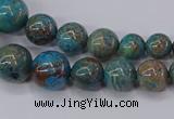 CAG9490 15.5 inches 6mm - 16mm round blue crazy lace agate beads
