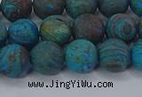 CAG9495 15.5 inches 10mm round matte blue crazy lace agate beads