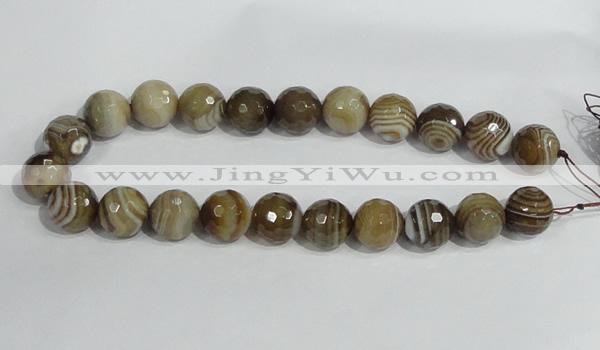 CAG950 16 inches 18mm faceted round madagascar agate gemstone beads