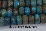 CAG9504 15.5 inches 5*8mm faceted rondelle blue crazy lace agate beads