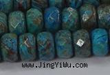 CAG9505 15.5 inches 6*10mm faceted rondelle blue crazy lace agate beads