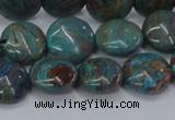 CAG9514 15.5 inches 12mm flat round blue crazy lace agate beads