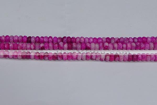 CAG9573 15.5 inches 4*6mm faceted rondelle crazy lace agate beads