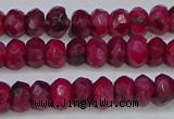 CAG9575 15.5 inches 4*6mm faceted rondelle crazy lace agate beads