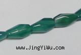 CAG958 15.5 inches 8*14mm faceted rice green agate gemstone beads