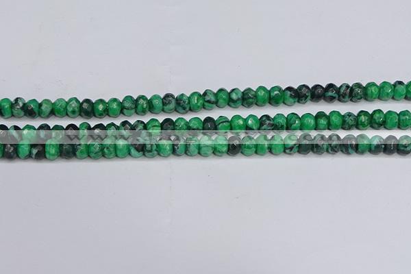 CAG9580 15.5 inches 4*6mm faceted rondelle crazy lace agate beads
