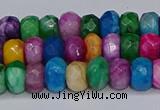 CAG9598 15.5 inches 5*8mm faceted rondelle crazy lace agate beads