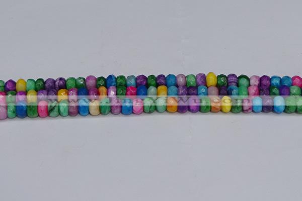 CAG9598 15.5 inches 5*8mm faceted rondelle crazy lace agate beads