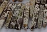 CAG9654 Top drilled 7*20mm - 9*40mm sticks ocean agate beads