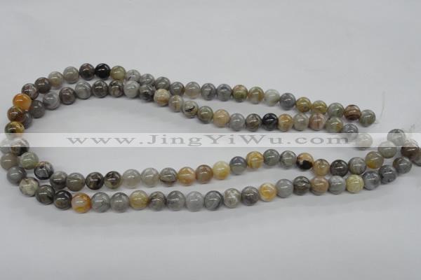 CAG972 15.5 inches 8mm round bamboo leaf agate gemstone beads