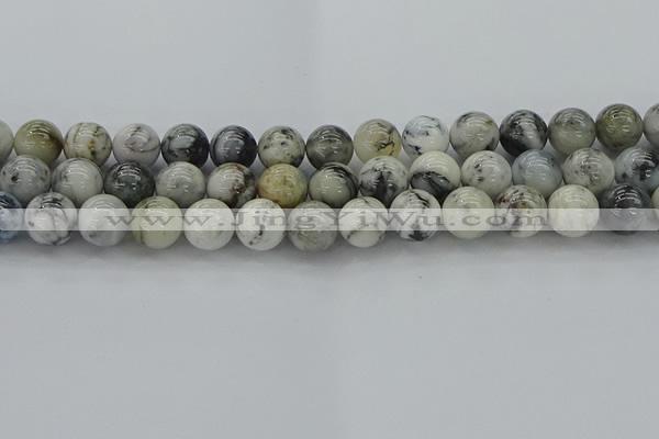 CAG9734 15.5 inches 12mm round black & white agate beads wholesale