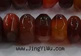CAG9766 15.5 inches 8*16mm faceted rondelle agate gemstone beads