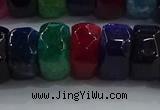 CAG9788 15.5 inches 8*16mm faceted rondelle agate gemstone beads